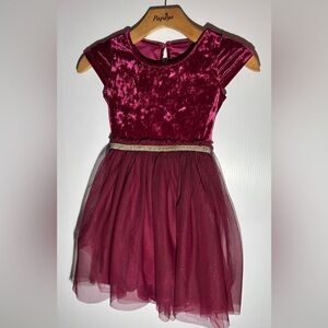 Burgundy Velvet and Tulle Dress size 6